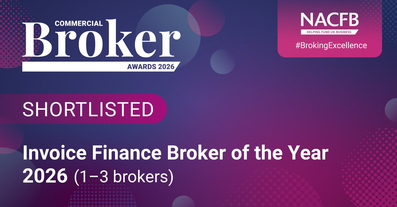 Go-Factor shortlisted for NACFB Invoice Finance Broker of the Year 2026 for brokerages with one to three brokers